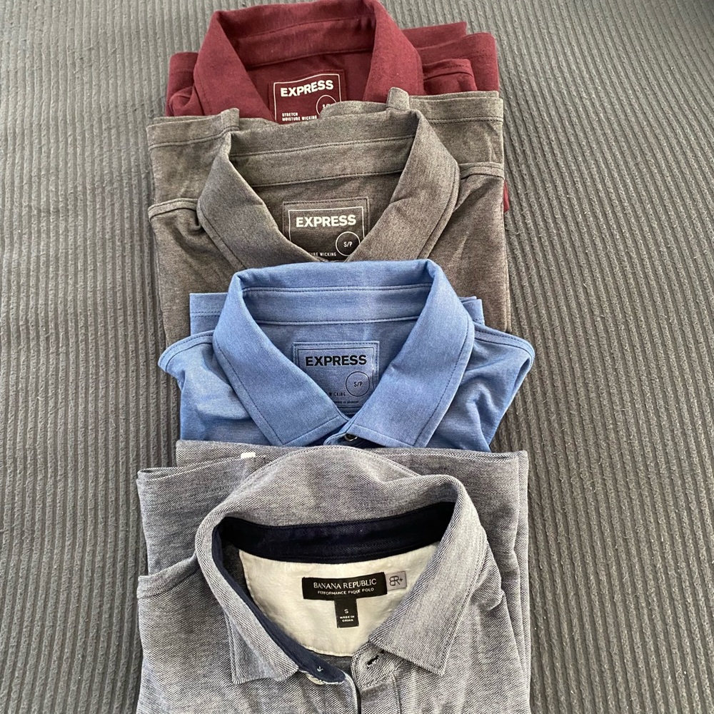 Banana republic, express, oakley polos bundle